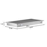 24" x 42" Stainless Steel Floor Trough Drain, 14-Gauge with Subway-Style Grating & Removable Drain Basket, NSF Listed (KM-FTG-2442)